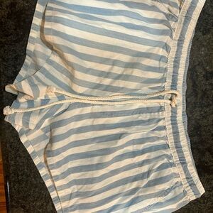 Aerie Blue and White Striped Shorts